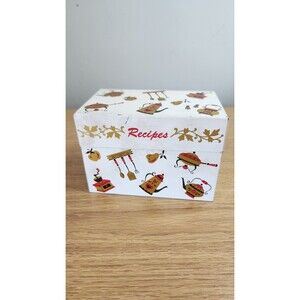 Vintage Ohio Art Company Metal Recipe Box with Blank Cards